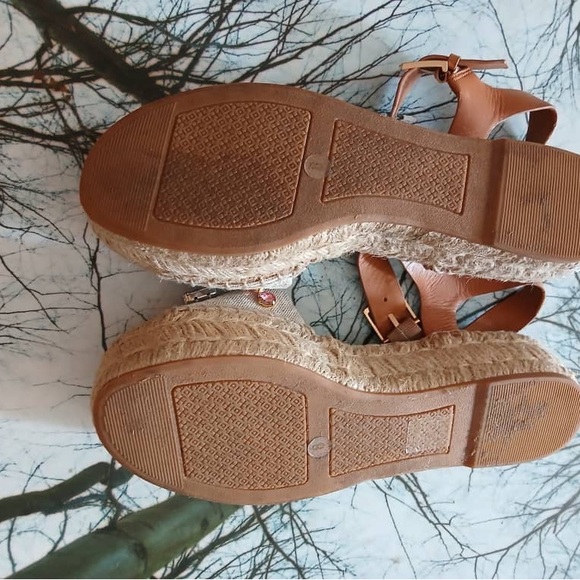 Tory Burch Jeweled Espadrille Platform Sandals — Tan & Natural - Picture 4 of 7